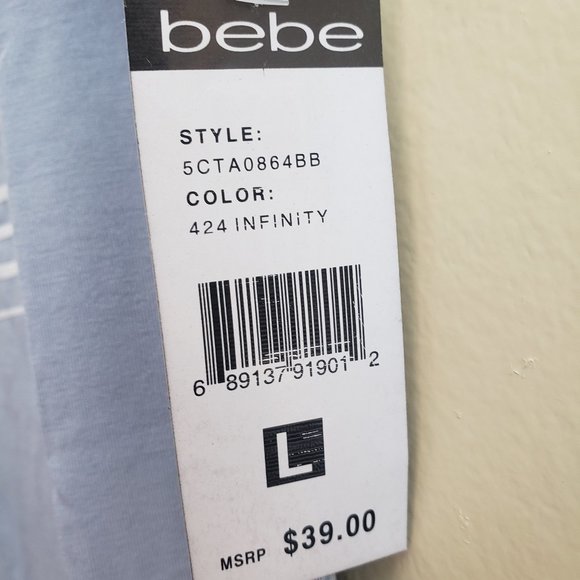 Bebe Foil Logo Lettering T-shirt Size L - Picture 3 of 5